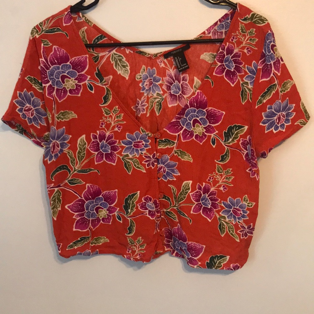 Forever 21 floral flowy top